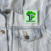 Brazilië Vierkante Button 5,1 Cm (In situ)