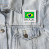 Brazilië Vierkante Button 5,1 Cm (In situ)