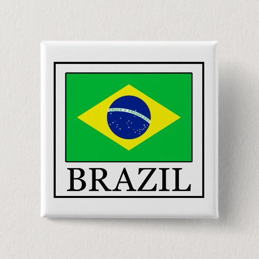 Brazilië Vierkante Button 5,1 Cm (Voorkant)
