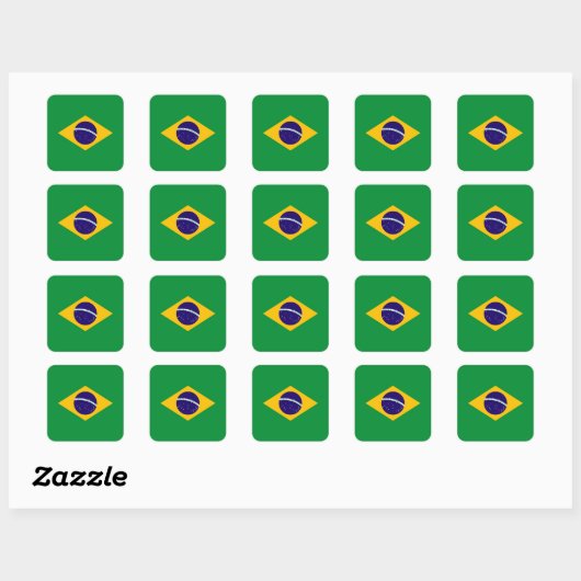 BRAZILIË VIERKANTE STICKER (Vel)
