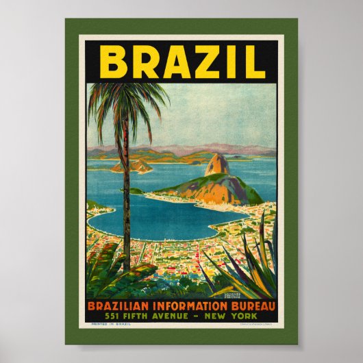 Brazilië Vintage Reisposter 1940 Poster (Voorkant)