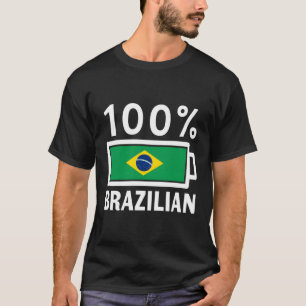 Brazilië Vlag 100 Braziliaans T-shirt voor batteri