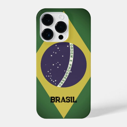  Brazilië vlag aangepaste iPhone 14 pro hoesje iPhone Hoesje (Achterkant)