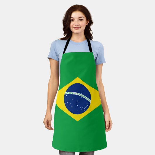 Brazilië vlag All-Over Print Apron Schort (Gedragen)