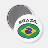 Brazilië Vlag - Cool Design! Magneet (Voorkant / Achterkant)