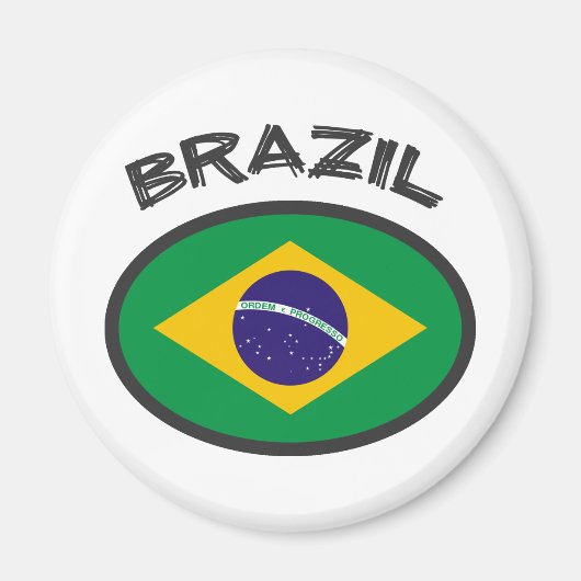 Brazilië Vlag - Cool Design! Magneet (Voorkant)