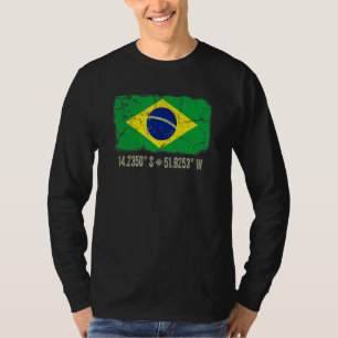 Brazilië Vlag Coördineert Mannen Vrouwen Braziliaa T-shirt