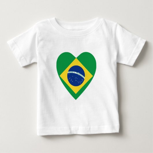 Brazilië Vlag Hart T-Shirt (Voorkant)