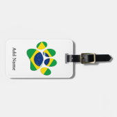 Brazilië Vlag Hond Poot Print Bagagelabel (Voorkant horizontaal)