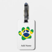 Brazilië Vlag Hond Poot Print Bagagelabel (Achterkant verticaal)