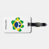 Brazilië Vlag Hond Poot Print Bagagelabel (Achterkant horizontaal)