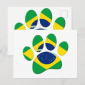 Brazilië Vlag Hond Poot Print Briefkaart (Voorkant / Achterkant)