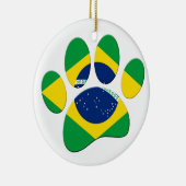 Brazilië Vlag Hond Poot Print Keramisch Ornament (Rechts)