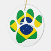 Brazilië Vlag Hond Poot Print Keramisch Ornament (Links)