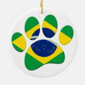 Brazilië Vlag Hond Poot Print Keramisch Ornament (Achterkant)