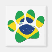 Brazilië Vlag Hond Poot Print Magneet (Voorkant)