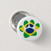 Brazilië Vlag Hond Poot Print Ronde Button 3,2 Cm (Voorkant /achterkant)