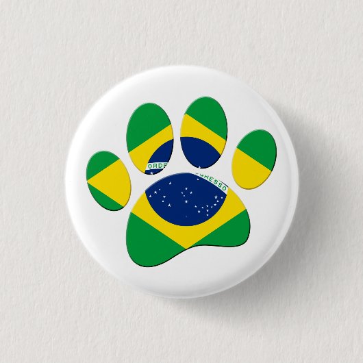 Brazilië Vlag Hond Poot Print Ronde Button 3,2 Cm (Voorkant)