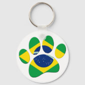 Brazilië Vlag Hond Poot Print Sleutelhanger (Achterkant)