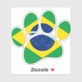 Brazilië Vlag Hond Poot Print Sticker (Vel)