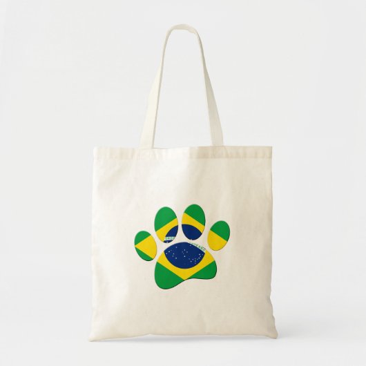 Brazilië Vlag Hond Poot Print Tote Bag (Voorkant)