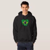 Brazilië vlag ik hou ervan dat het in mijn DNA zit Hoodie (Voorkant volledig)