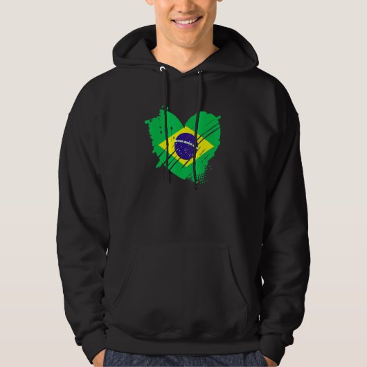 Brazilië vlag ik hou ervan dat het in mijn DNA zit Hoodie (Voorkant)