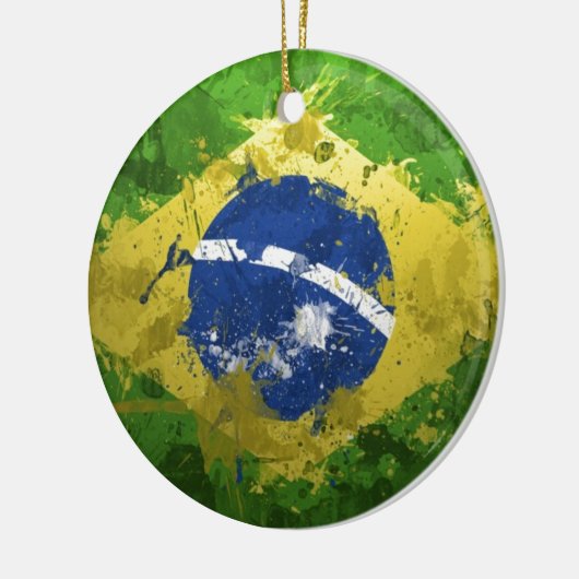 Brazilië-vlag- Keramisch Ornament (Links)