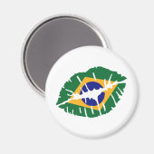 Brazilië vlag kus magneet (Voorkant / Achterkant)