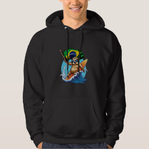Brazilië Vlag Luiaard Surfen Braziliaanse Pride Br Hoodie