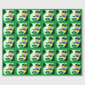 Brazilië Vlag Meisje Portret Wrapping_paper Cadeaupapier (Vlak)