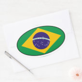 Brazilië Vlag Ovale Sticker (Envelop)
