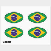 Brazilië Vlag Ovale Sticker (Vel)