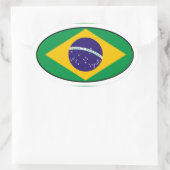 Brazilië Vlag Ovale Sticker (Tas)