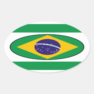 Brazilië Vlag Ovale Sticker