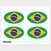 Brazilië Vlag Ovale Sticker (Vel)