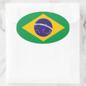 Brazilië Vlag Ovale Sticker (Tas)