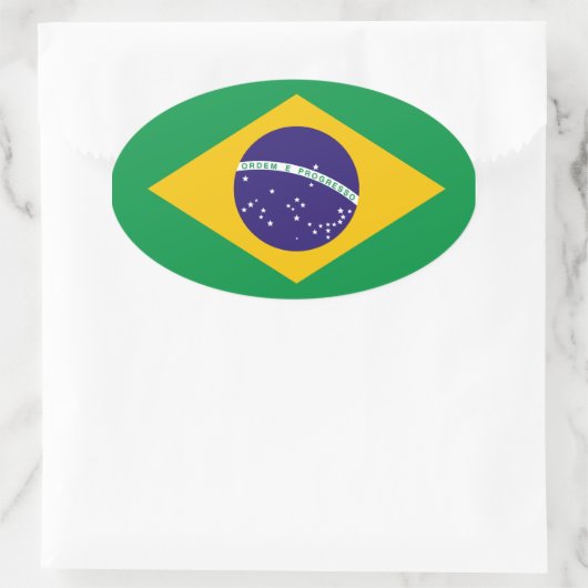 Brazilië Vlag Ovale Sticker (Tas)