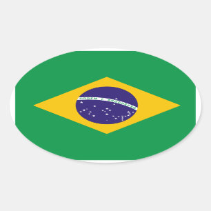 Brazilië Vlag Ovale Sticker