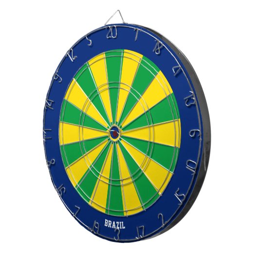 Brazilië Vlag Patriot's Bullseye Dartbord (Voorkant Rechts)