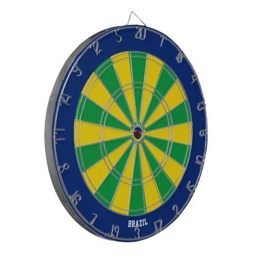Brazilië Vlag Patriot's Bullseye Dartbord (Voorkant Links)