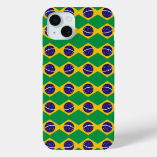 Brazilië vlag patroon iPhone 15 mini hoesje