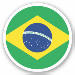 Brazilië Vlag Ronde Sticker