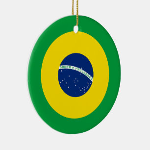 Brazilië Vlag Roundel, Ronde Braziliaanse vlag Keramisch Ornament