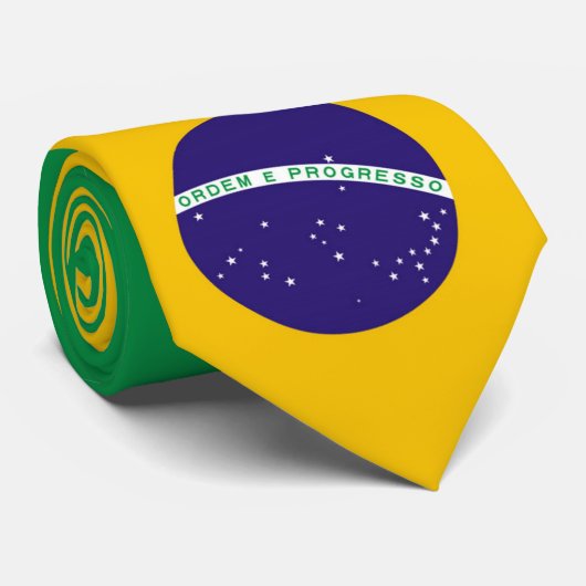 Brazilië vlag stropdas (Opgerold)