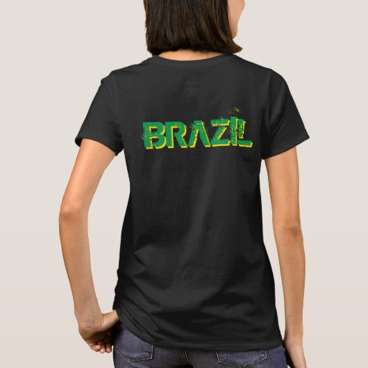 Brazilië Vlag T-shirt Uniek Braziliaans Kaart Ontw (Achterkant)
