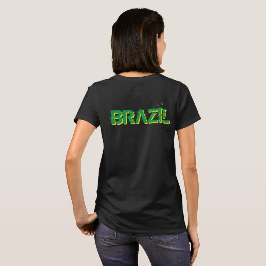 Brazilië Vlag T-shirt Uniek Braziliaans Kaart Ontw (Achterkant volledig)