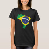 Brazilië Vlag T-shirt Uniek Braziliaans Kaart Ontw (Voorkant)