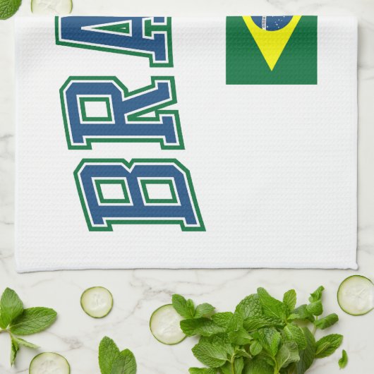 Brazilië + vlag theedoek (Gevouwen)