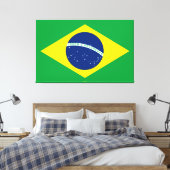 Brazilië vlag Uitgerekt Canvas Print (Insitu (Slaapkamer))